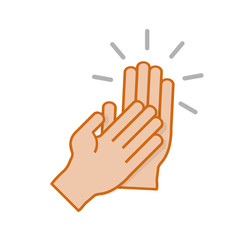 Hands clapping symbol illustration on a white background