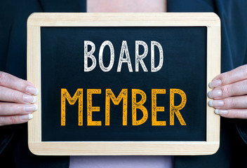 Board Member - Businesswoman with chalkboard