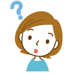 疑問をもつ女性　表情ポーズ