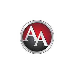 AA initial circle logo red