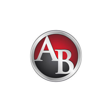 AB initial circle logo red