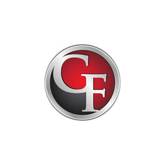 Obraz premium CF initial circle logo red