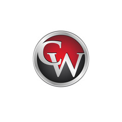 CW initial circle logo red