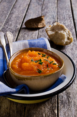 Soup puree of orange color