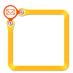 Red circle with arrow and yellow frame for your text