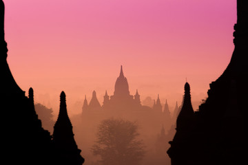 Silhouette Temples in Bagan