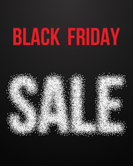 Black Friday Sale Vector Poster with Blackwork Halftone Effect. 