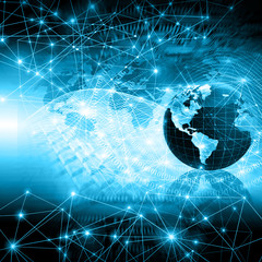 Best Internet Concept of global business. Globe, glowing lines