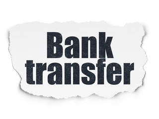 Banking concept: Bank Transfer on Torn Paper background