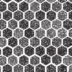 Dotwork Hexagon Vector Pattern. halftone Hexagon Tattoo Style Pa