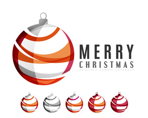 Set of abstract Christmas ball icons, business logo concepts