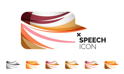 Set of abstract speech bubble and cloud icons, business logotype