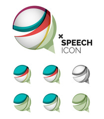 Fototapeta premium Set of abstract speech bubble and cloud icons, business logotype