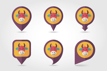 Cow mapping pins icons