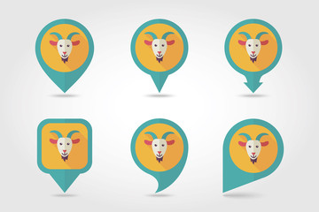 Goat mapping pins icons