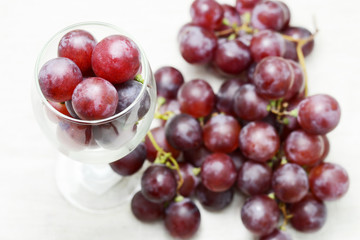 grapes and red wine