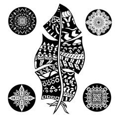Feather and mandalas