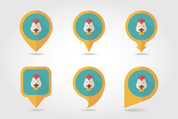 Chicken mapping pins icons