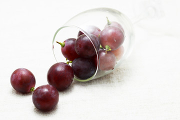 grapes and red wine