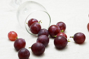 grapes and red wine