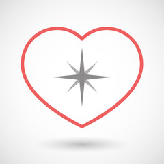 Line heart icon with a sparkle