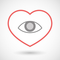Line heart icon with an eye