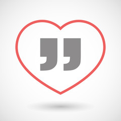 Fototapeta na wymiar Line heart icon with quotes