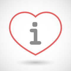 Line heart icon with an info sign