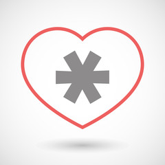 Line heart icon with an asterisk
