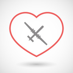 Obraz premium Line heart icon with a war drone