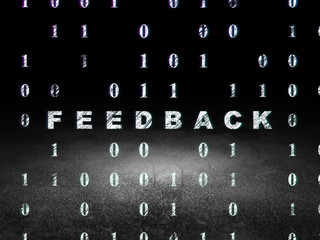 Obraz premium Finance concept: Feedback in grunge dark room