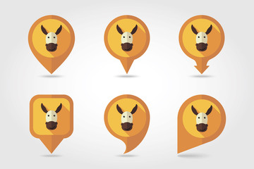 Donkey mapping pins icons