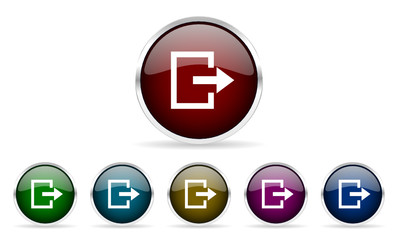 Fototapeta premium logout vector icon set