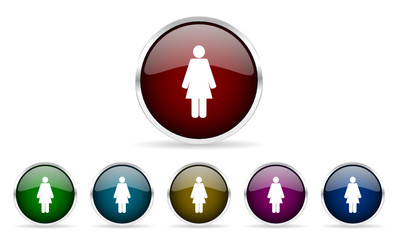 female vector icon set