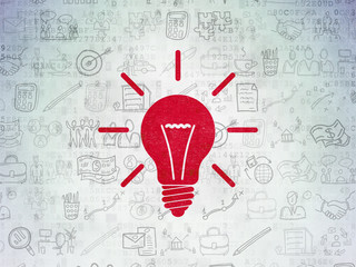 Finance concept: Light Bulb on Digital Paper background