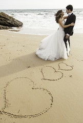 Fototapeta na wymiar Beach love marriage