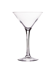 Glass cup martini. On a white background.