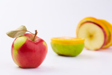 cut fruits and apple