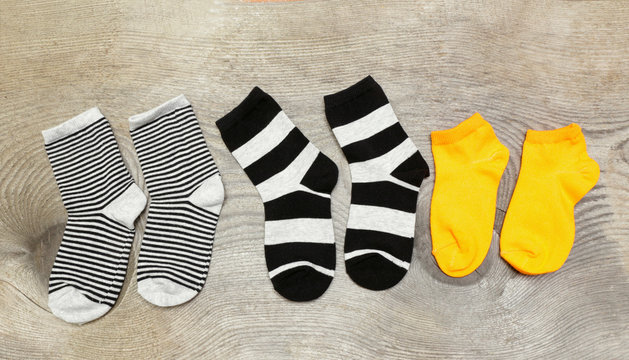 three pair of children's socks