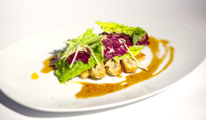 appetizer with vegetables and herbs