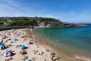 Beach of Llanes in summer. Spain
