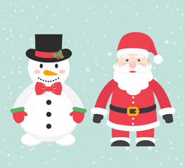 santa claus and snowman