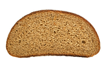 Slices of fresh rye bread isolated on white background