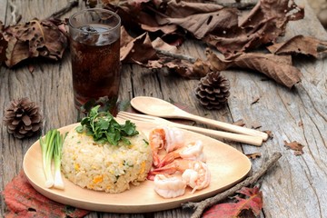 Fried rice with shrimp of delicious.