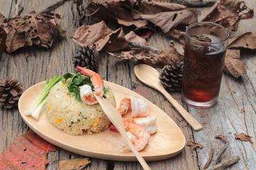 Fried rice with shrimp of delicious.