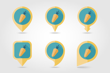 Carrot flat icon with long shadow