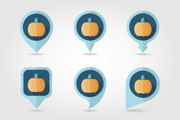 Pumpkin flat icon with long shadow