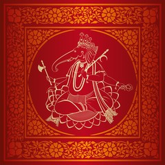 Ganesha, wedding card, royal Rajasthan, India