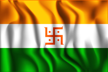 India Jain Variant Flag. Rectangular Shape Icon