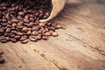 Fine roasted coffee beans concept